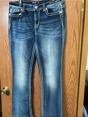 Miss Me Dark Blue Jeans with Contrast Stitching